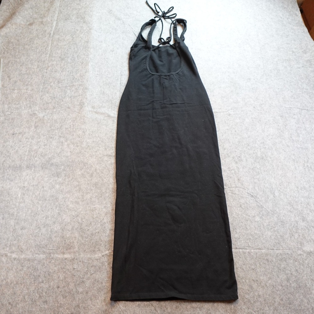 Reformation Dress Womens Small Black Open Back Maxi Knit Double Tie Stretch - Picture 3 of 11